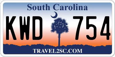 SC license plate KWD754