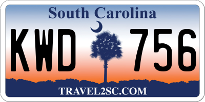 SC license plate KWD756