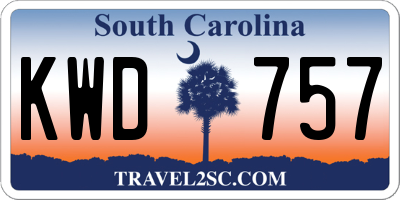 SC license plate KWD757