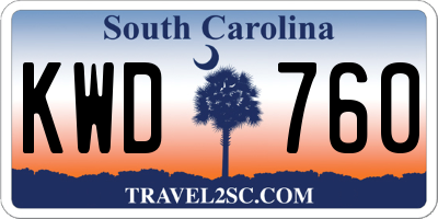 SC license plate KWD760