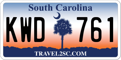 SC license plate KWD761