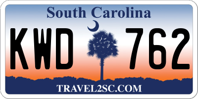 SC license plate KWD762