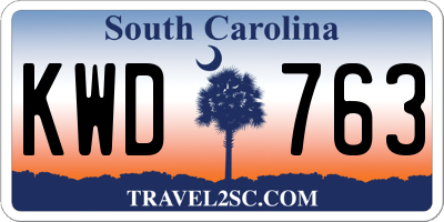 SC license plate KWD763