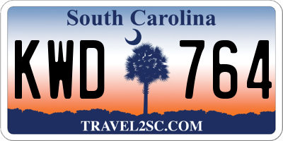 SC license plate KWD764