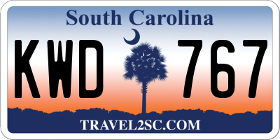 SC license plate KWD767