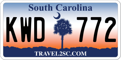 SC license plate KWD772