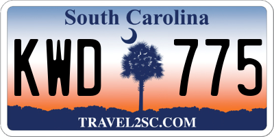 SC license plate KWD775