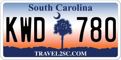 SC license plate KWD780