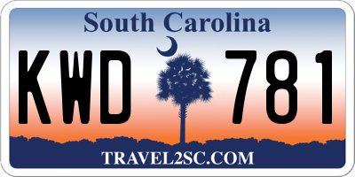 SC license plate KWD781