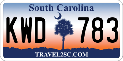 SC license plate KWD783