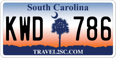 SC license plate KWD786