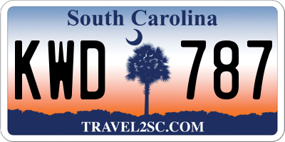 SC license plate KWD787