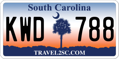 SC license plate KWD788
