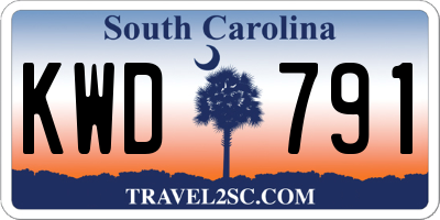 SC license plate KWD791