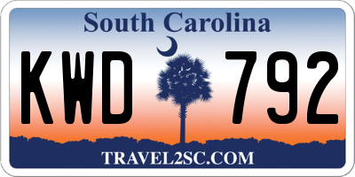 SC license plate KWD792