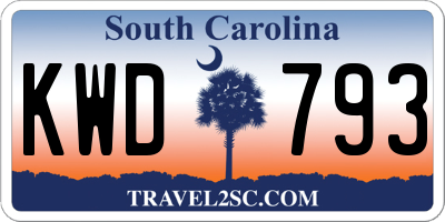 SC license plate KWD793