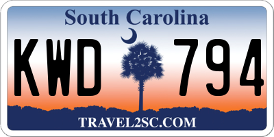 SC license plate KWD794