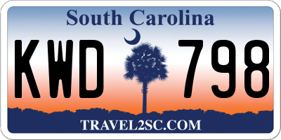 SC license plate KWD798