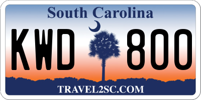 SC license plate KWD800