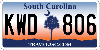 SC license plate KWD806