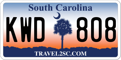 SC license plate KWD808