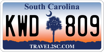 SC license plate KWD809