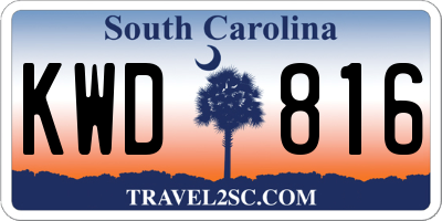 SC license plate KWD816