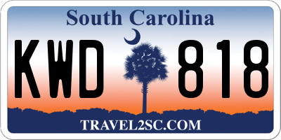 SC license plate KWD818