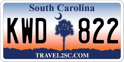 SC license plate KWD822