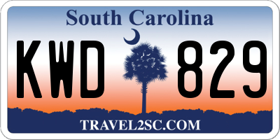 SC license plate KWD829