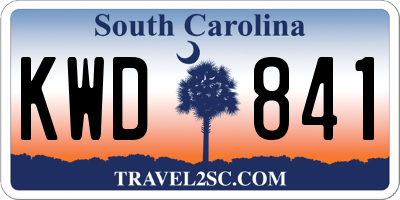 SC license plate KWD841