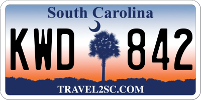 SC license plate KWD842