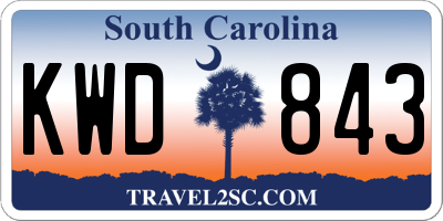 SC license plate KWD843