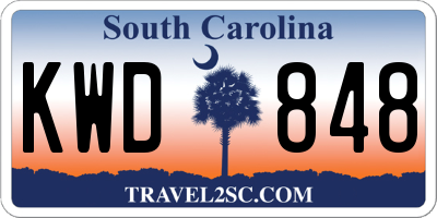 SC license plate KWD848