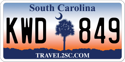 SC license plate KWD849