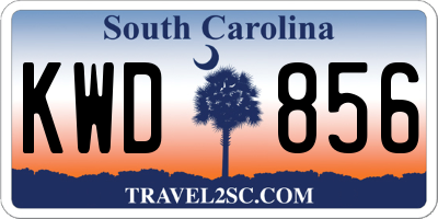 SC license plate KWD856