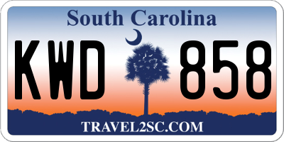 SC license plate KWD858