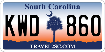 SC license plate KWD860