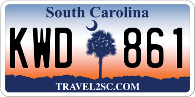 SC license plate KWD861