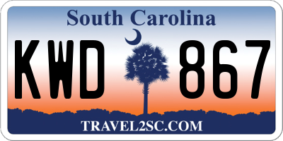 SC license plate KWD867