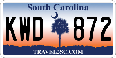 SC license plate KWD872