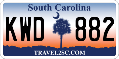 SC license plate KWD882