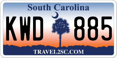 SC license plate KWD885
