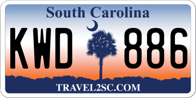 SC license plate KWD886