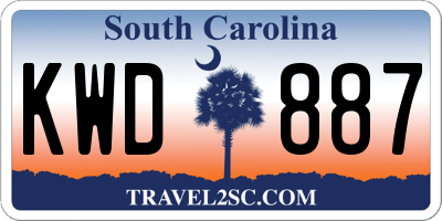 SC license plate KWD887