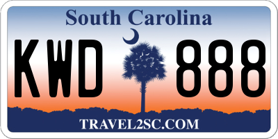 SC license plate KWD888