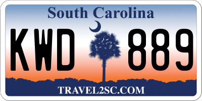SC license plate KWD889