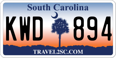 SC license plate KWD894