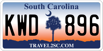 SC license plate KWD896