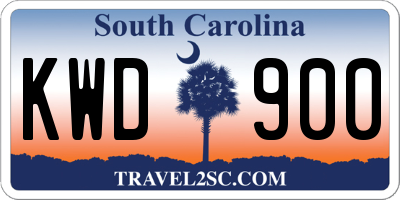 SC license plate KWD900